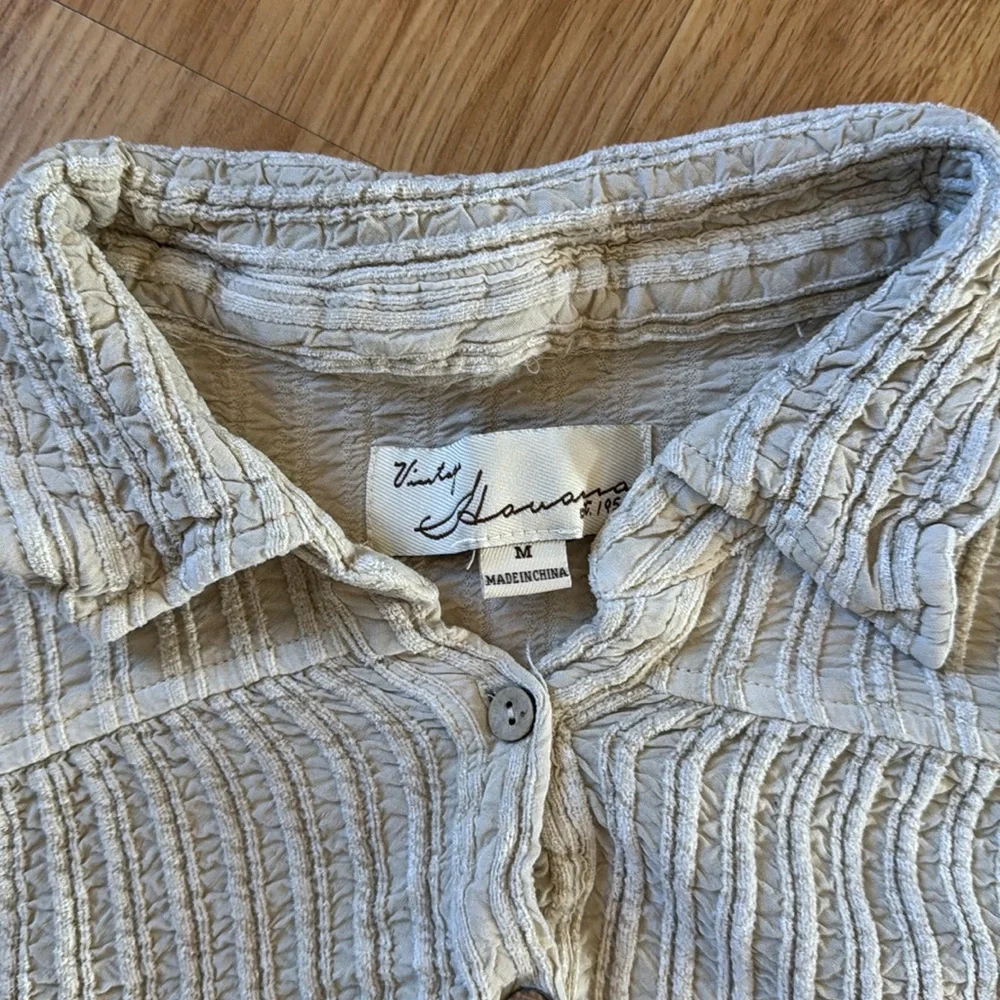 Vintage Havana Cropped Button Up - size M